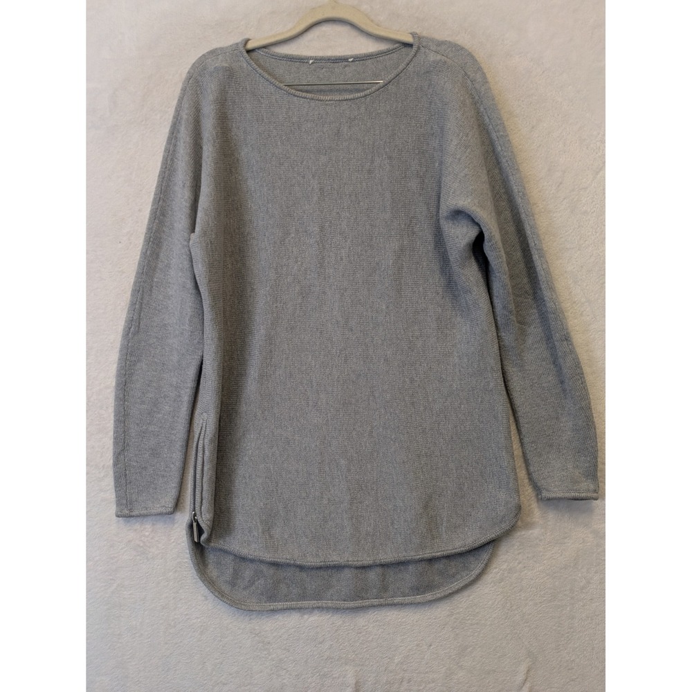 Michael Kors Women's Size XL Gray‎ Tunic Sweater Side Zip High Low Crew Neck